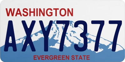 WA license plate AXY7377