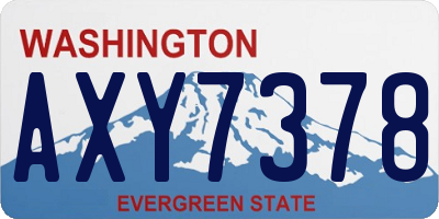 WA license plate AXY7378