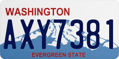 WA license plate AXY7381