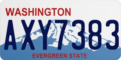 WA license plate AXY7383