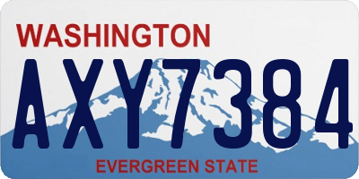 WA license plate AXY7384