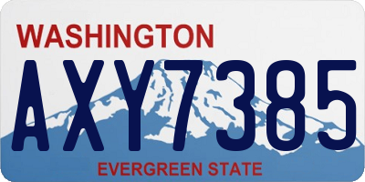 WA license plate AXY7385