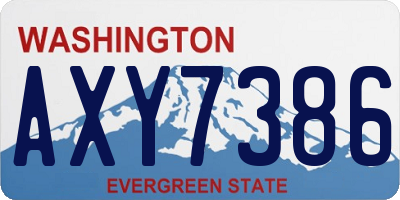 WA license plate AXY7386