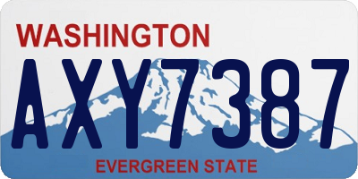 WA license plate AXY7387