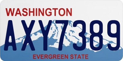WA license plate AXY7389