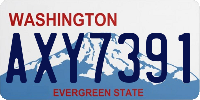 WA license plate AXY7391