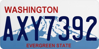 WA license plate AXY7392