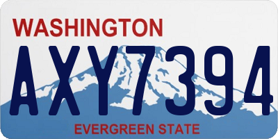 WA license plate AXY7394