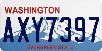 WA license plate AXY7397
