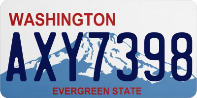 WA license plate AXY7398