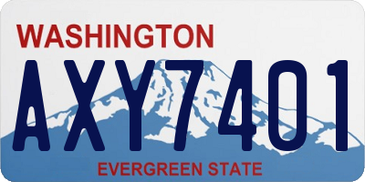 WA license plate AXY7401