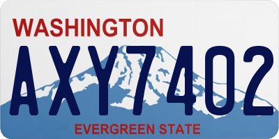 WA license plate AXY7402