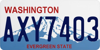 WA license plate AXY7403