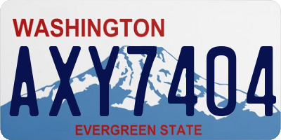 WA license plate AXY7404
