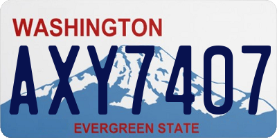 WA license plate AXY7407