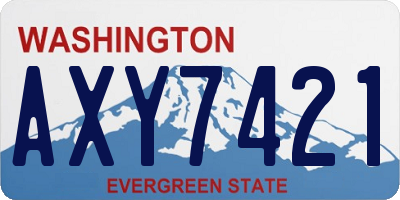 WA license plate AXY7421