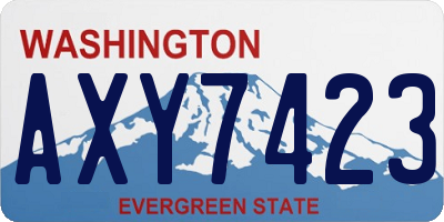 WA license plate AXY7423