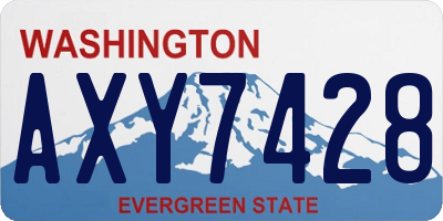 WA license plate AXY7428