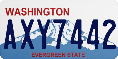 WA license plate AXY7442