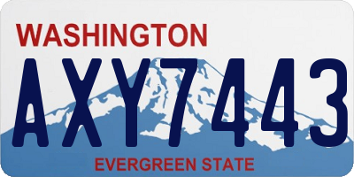 WA license plate AXY7443