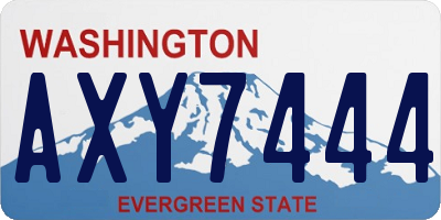 WA license plate AXY7444