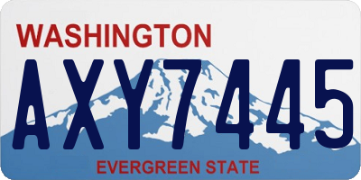 WA license plate AXY7445