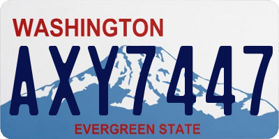 WA license plate AXY7447