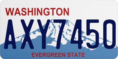 WA license plate AXY7450