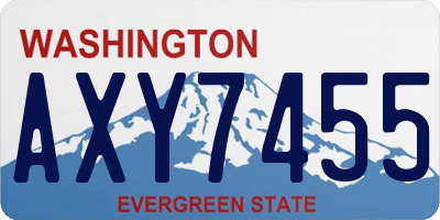 WA license plate AXY7455