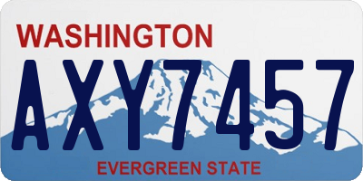 WA license plate AXY7457