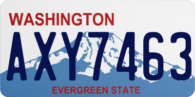 WA license plate AXY7463