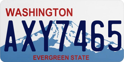 WA license plate AXY7465