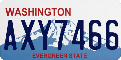WA license plate AXY7466