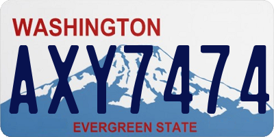 WA license plate AXY7474