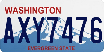 WA license plate AXY7476