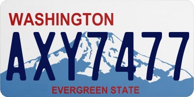 WA license plate AXY7477
