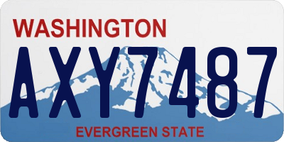 WA license plate AXY7487