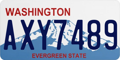 WA license plate AXY7489