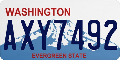 WA license plate AXY7492