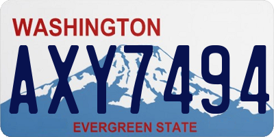 WA license plate AXY7494
