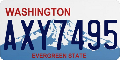 WA license plate AXY7495