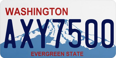 WA license plate AXY7500