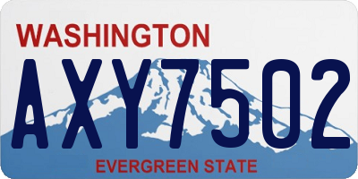 WA license plate AXY7502
