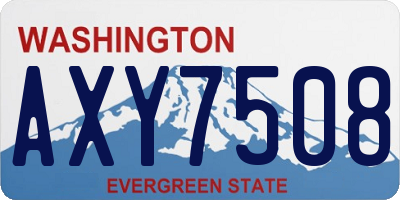 WA license plate AXY7508