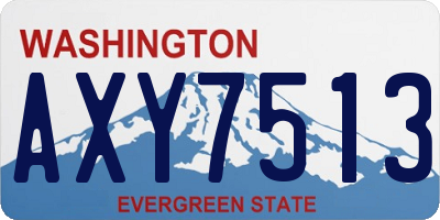 WA license plate AXY7513