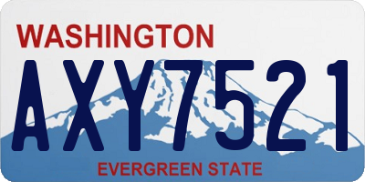WA license plate AXY7521