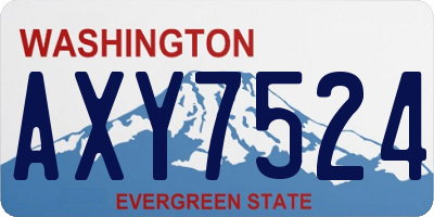 WA license plate AXY7524