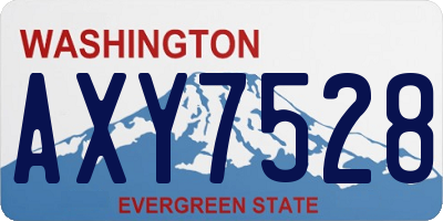 WA license plate AXY7528