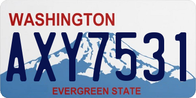 WA license plate AXY7531