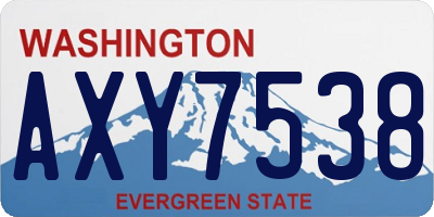 WA license plate AXY7538
